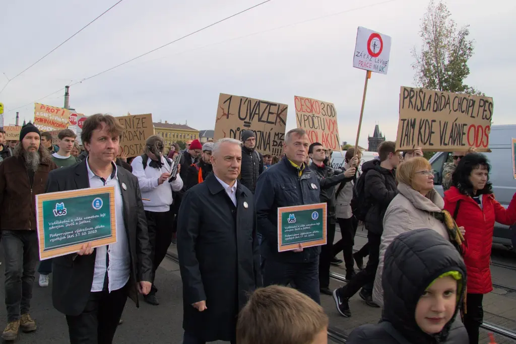 Středula na demonstraci