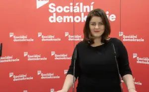 Jana Maláčová na tiskové konferenci