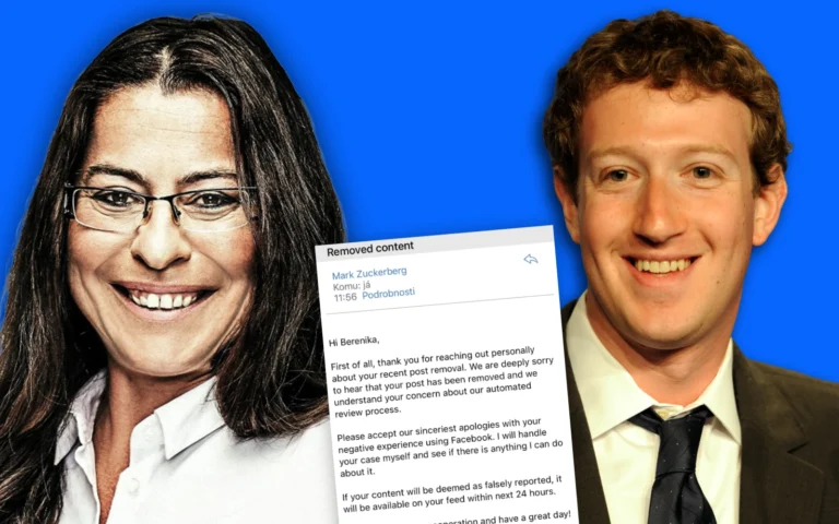 Berenika Peštová a Mark Zuckerberg