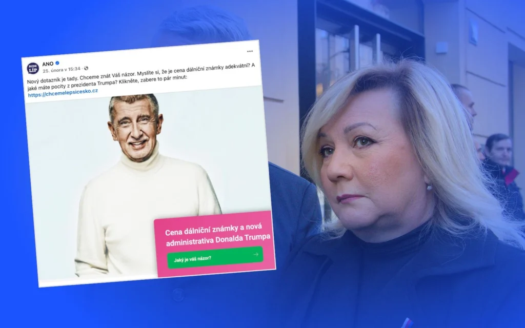 Schillerová průzkum ANO na FB
