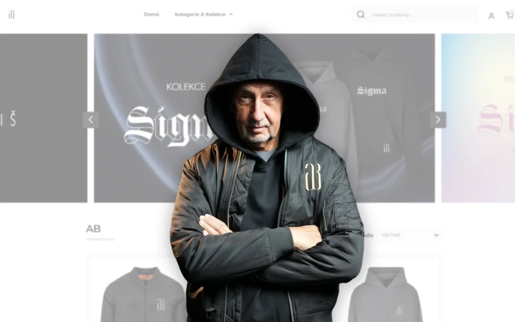 Andrej Babiš a jeho merch eshop