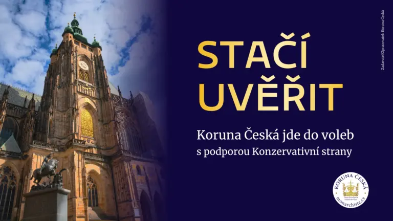 Koruna Česká banner volby 2025