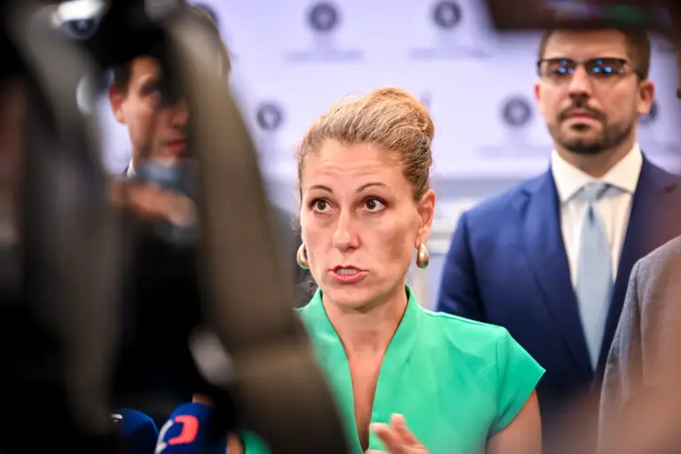 Eva Decroix na tiskové konferenci