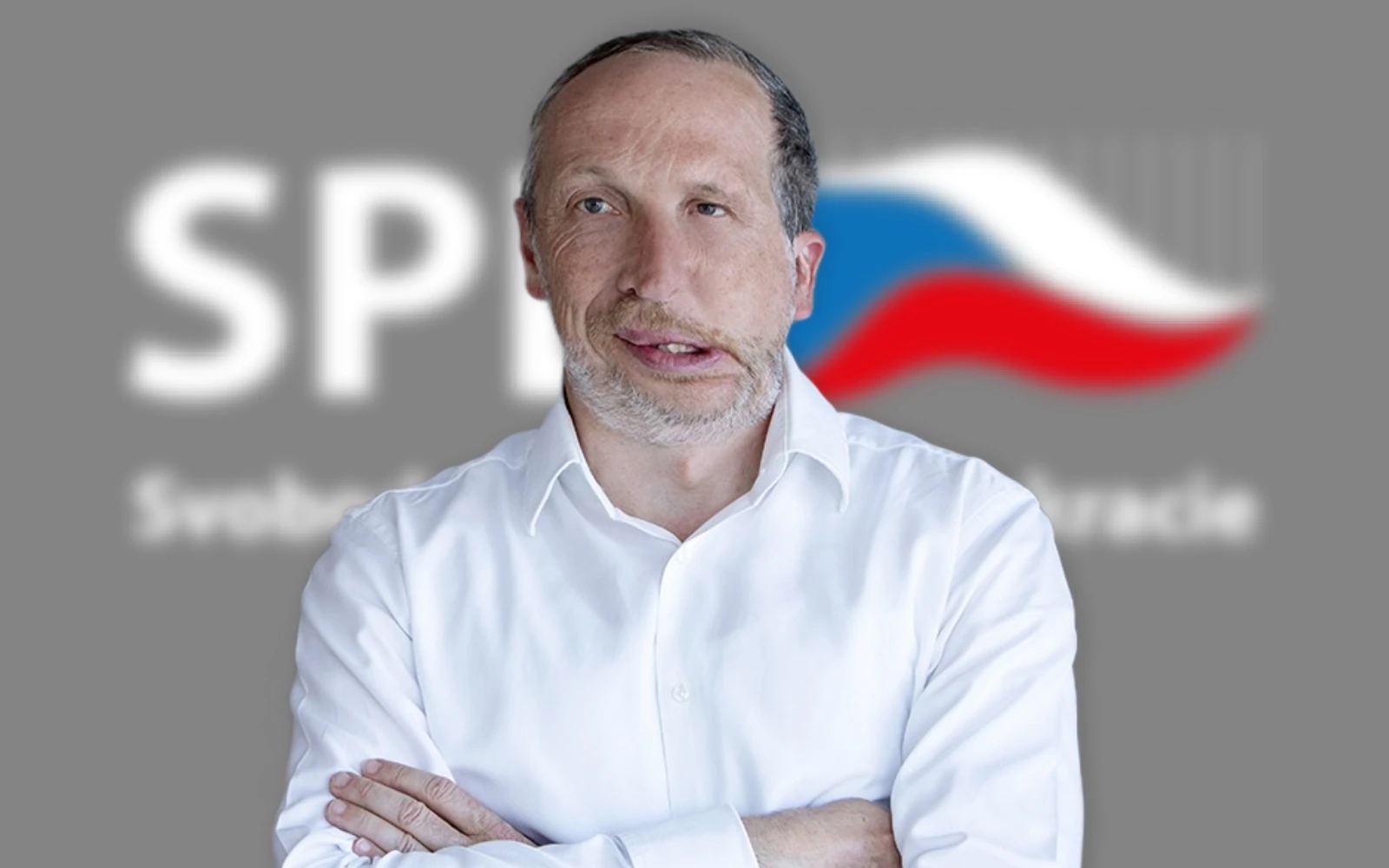 Václav Klaus ml. pozadí SPD logo