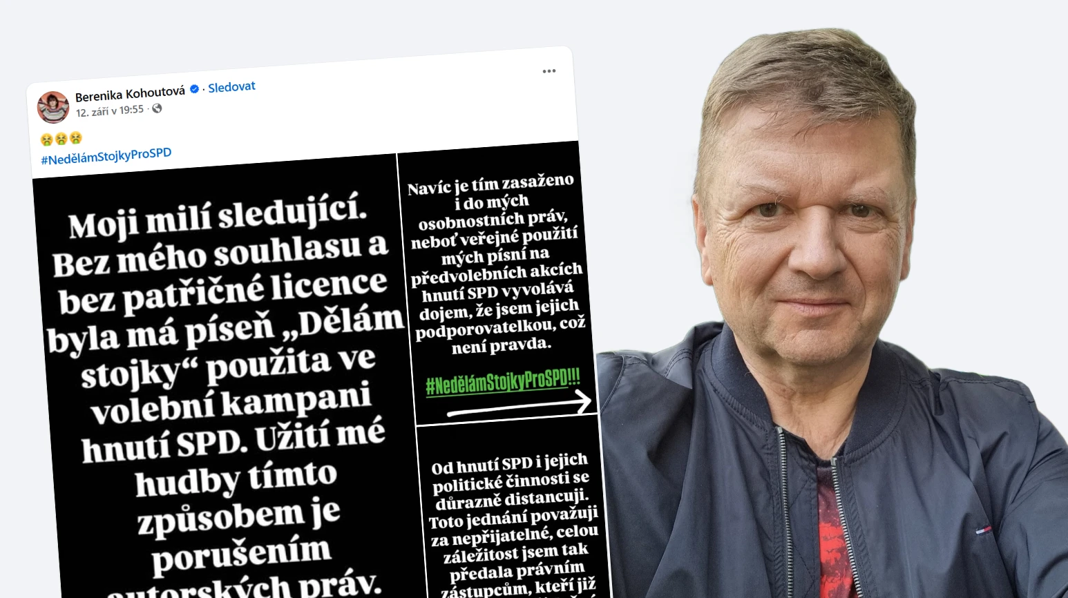 Kohoutová na FB a poslanec Vích