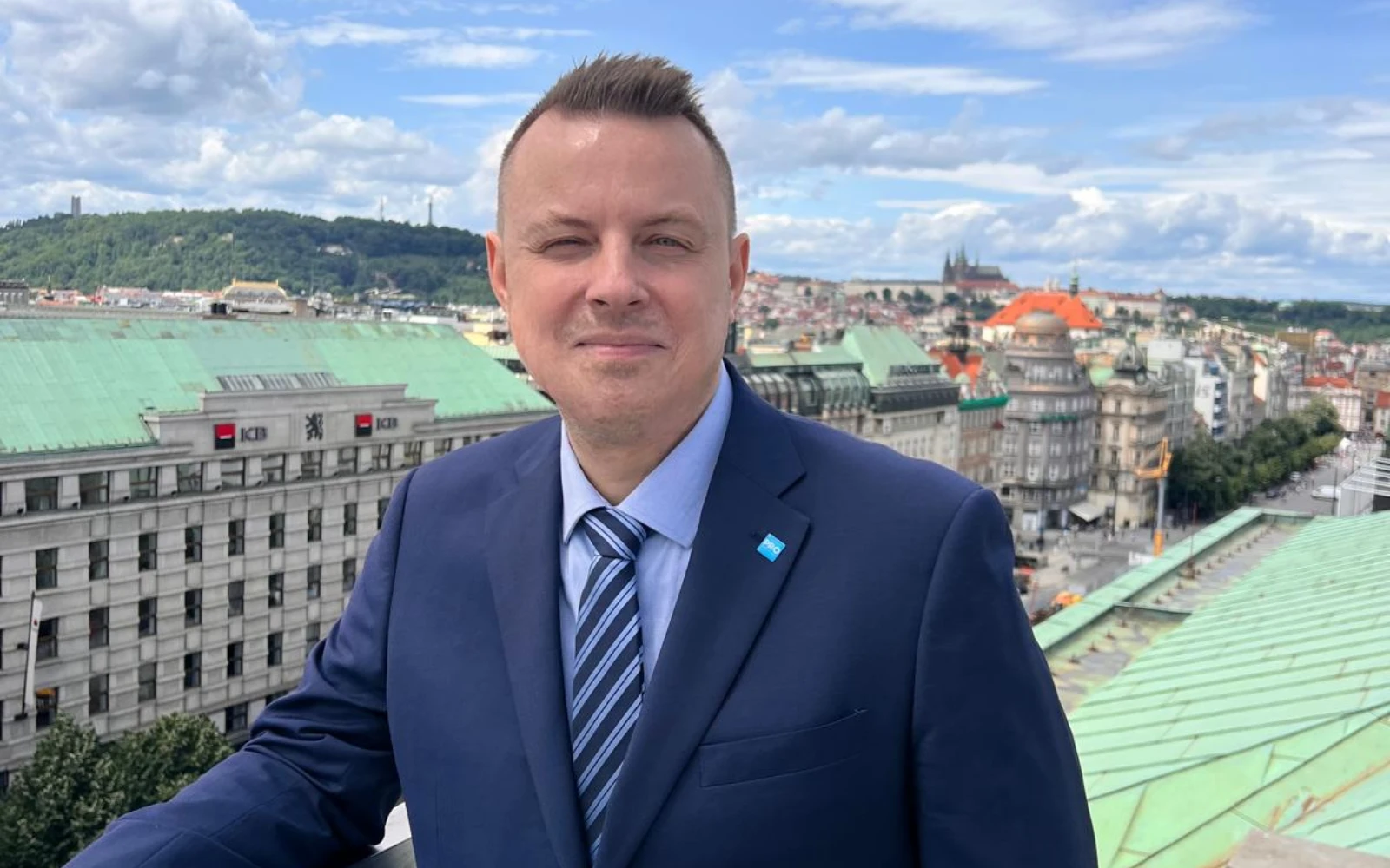Jindřich Rajchl na střeše