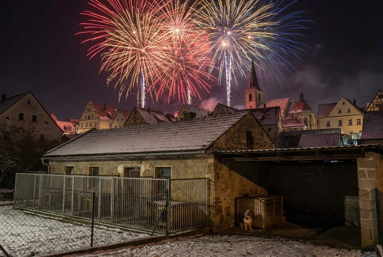 Ohňostroj u útulku