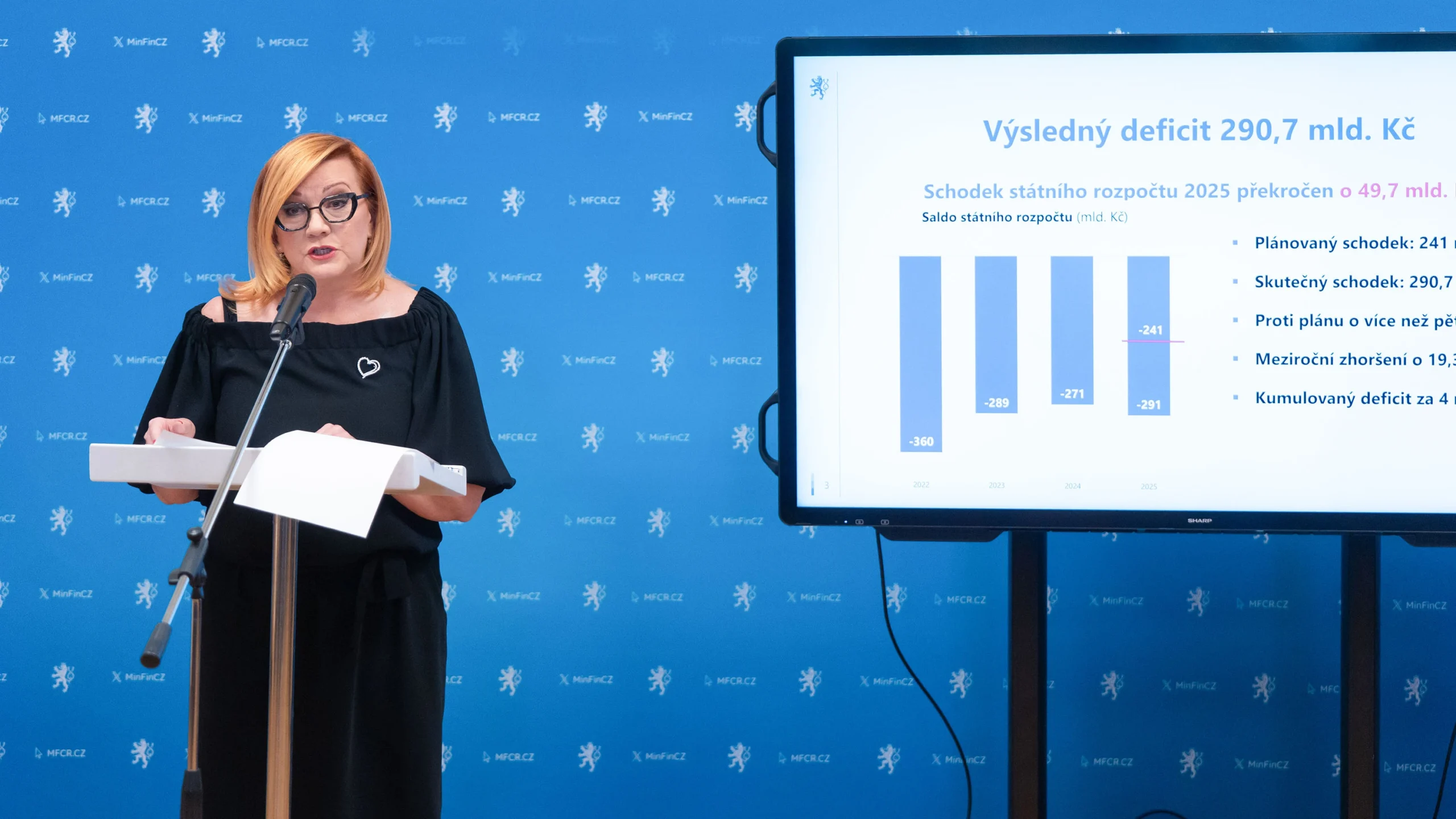 Alena Schillerová tisková konference ke státnímu rozpočtu