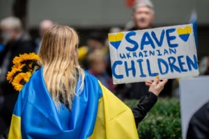Ukrajinská vlajka protest